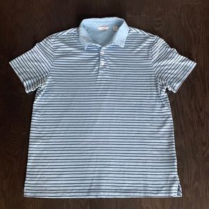 Calvin Klein Powder Blue Stripped Polo Shirt